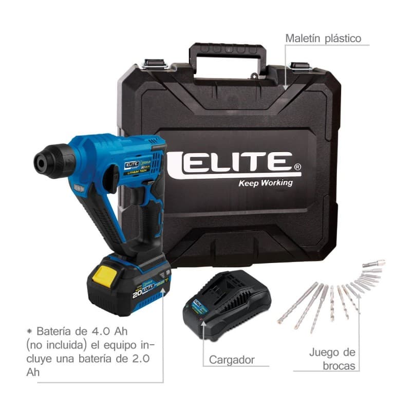 Rotomartillo inalambrico de 1/2 pulgada con bateria 20v